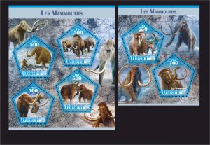 Stamps.Prehistoric Fauna Mammoths 2024 1 +1 sheets  perforated NEW