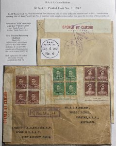 1942 RAAF Postal Unit At Port Moresby Papua New Guinea Cover To Australia