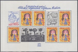 CZECHOSLOVAKIA Sc# 2410 CPL MNH S/S of 6 with LABELS - CHILDREN'S DRAWINGS