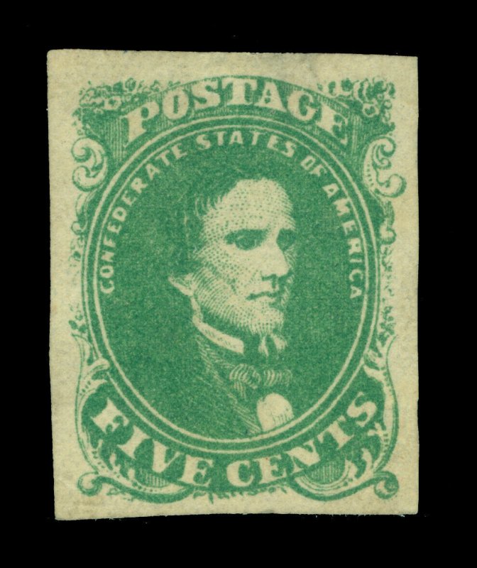 US 1861 Confederate States - Jefferson Davis 5c green Sc# 1  BIRMINGHAM forgery