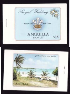 Anguilla-Sc#444-6- id12-unused NH Royal Wedding booklet-stapled-QEII-Diana-1981-