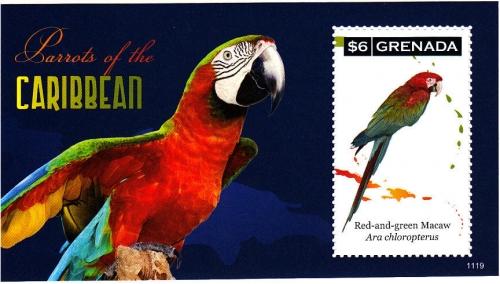 2011 Grenada Macaw - Parrots of Caribbean SS (Scott 3817) 