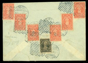 CHILE 1913 cover franked w/ cobination of Postage + FISCAL /REVENUE stamps