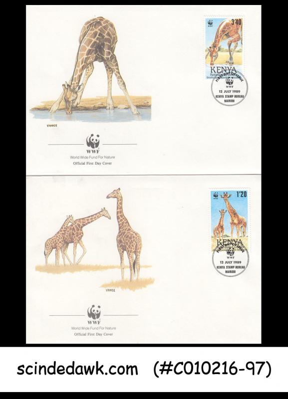 KENYA - 1989 WWF / GIRAFFE / WILD ANIMALS - FDC 4nos