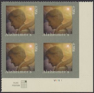 4358 Alzheimer's Disease Awareness Plate Block MNH