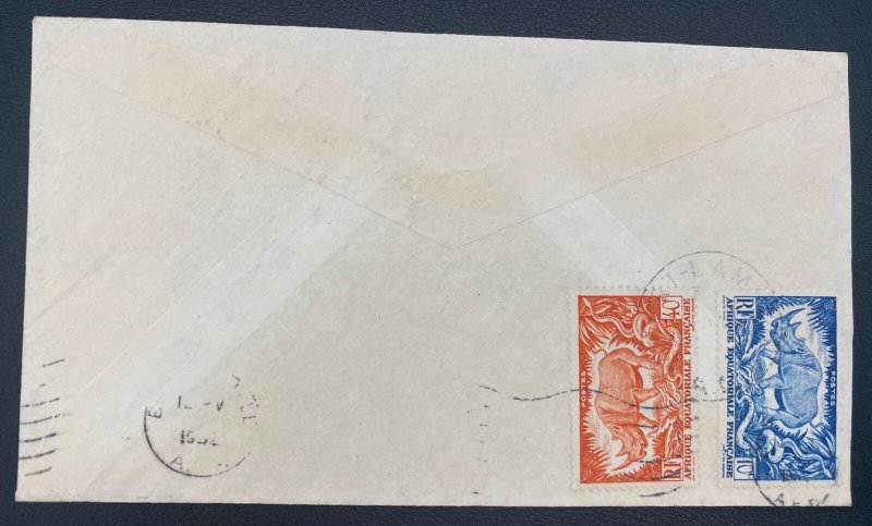 1954 Fort Lamy French Ecuatorial Africa Cover To Fairview NJ Usa