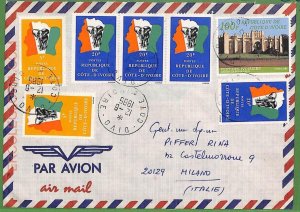 ZA0447 -  IVORY COAST  - Postal History - Airmail Cover - Elephants - 1985
