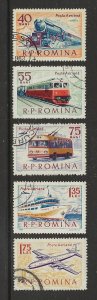 Romania Scott catalog # C137-C141 Used See Desc