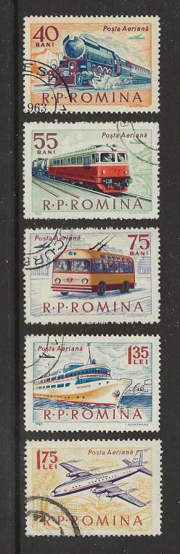 Romania Scott catalog # C137-C141 Used See Desc