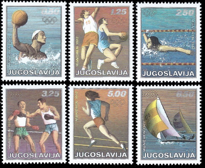 Yugoslavia 1972 Sc 1093-98 MNH vf Olympics-Munich '72