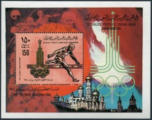 Libya 842-845,846-847 sheets,MNH, Olympics Moscow-1980.Equestrian,Javelin,Soccer 