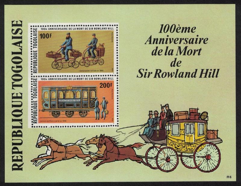 Togo Death Centenary of Sir Rowland Hill MS SG#MS1373 SC#C387a