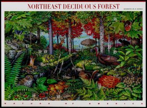 USA 3899 MNH Northeast Deciduous Forest, Deer, Birds, Mushrooms, Insects