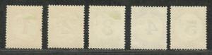 Tristan Da Cunha Sc#J1-5 M/H/VF, Complete Set, Cv. $24