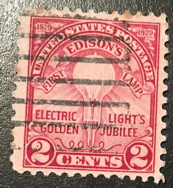 655 Edison Light Bulb, 11 x 10.5 rotary, Vic's Stamp Stash