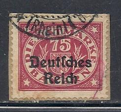 Bavaria #O61 75pf deep rose on paper (U) CV$1.40