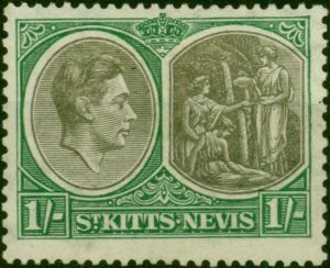 St Kitts Nevis 1938 1s Black & Green SG75 Fine LMM (4)