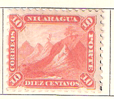 Nicaragua stamps # 3, 4, 5, and 6  Mountain scene 1862 MLH