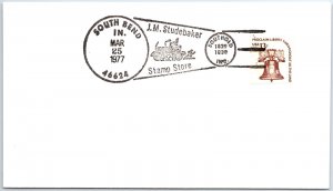 US SPECIAL EVENT COVER J.M. STUDEBAKER STAMP STORE SOUTH BEND INDIANA 1977