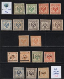 WC1_31595. ALBANIA. Valuable lot of 1921 non issued stamps. MLH