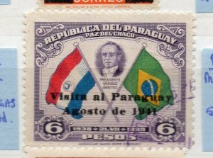 Paraguay 1941 Early Issue Fine Mint Hinged 6P. Surcharged NW-177868