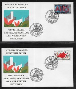 UN Vienna 99-100 Fight AIDS Headquarters Cachet FDC First Day Cover
