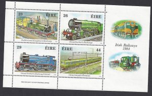 Ireland #584c MNH ss, Irish railways, issued 1984