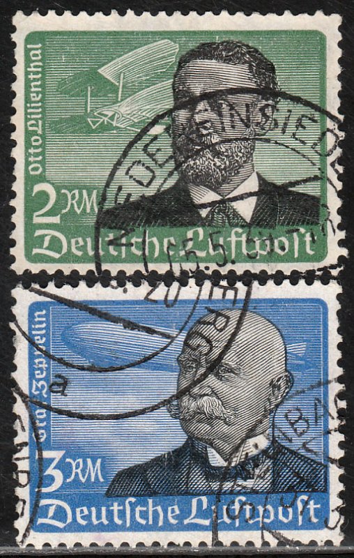 Germany C55-C56 2 & 3M Early Air Mail HIGH VALUES Used. VF. (26)