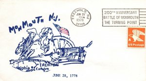 BICENTENNIAL MONMOUTH NEW JERSEY BATTLE CACHET CANCELLED AT FREEHOLD N.J. 1978