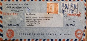 J) 1956 CHILE, AIRPLANE, GENERAL MOTORS CORPORATION, FIRESTONE, REGISTERED AND C