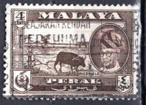 Malaya Perak; 1950: Sc. # 129; Used Single Stamp