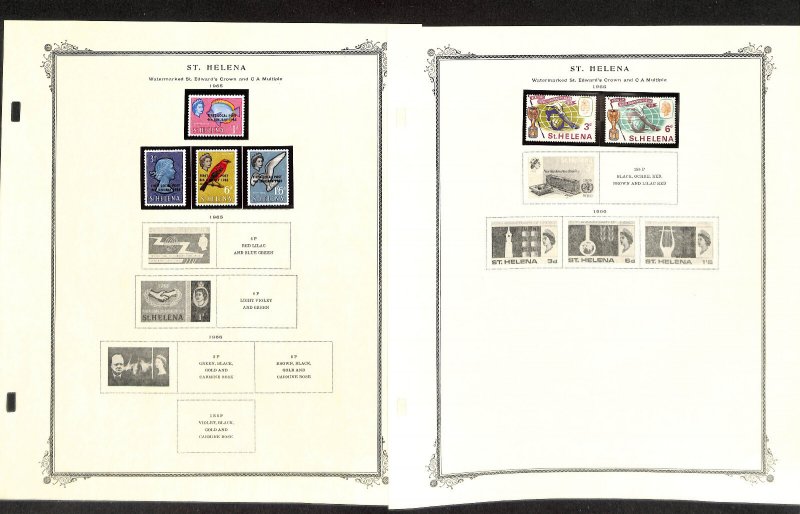 St. Helena Stamp Collection on 20 Scott Specialty Pages 1856-1971 (BA)