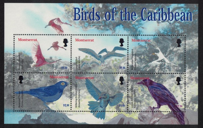 Montserrat Birds of the Caribbean 2 MSs 2003 MNH SG#MS1246