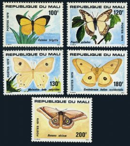 Mali 348-352, lightly hinged. Michel 719-723. Butterflies 1979. Eurema Brigitta,