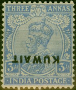 Kuwait 1924 3a Ultramarine SG7Var Opt Inverted Fine MM 