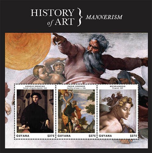 Guyana - 2013 - History Of Art - Mannerism - Sheet Of 3 - MNH