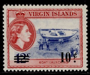 BRITISH VIRGIN ISLANDS QEII SG168, 10c on 12c ultramarine & rose-red, NH MINT.