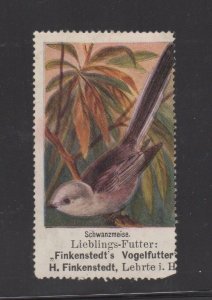 German Advertising Stamp- Finkenstedt Bird Food- Long-Tailed Tit, Series 3 #22