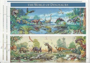 US Scott # 3136 - 3 / The World Of Dinosaurs Mint Sheet's of 15 / 3 Sheets MNH