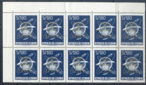 Ecuador 1964 Airmail, Faro de Colon Opt Blk 10 MUH