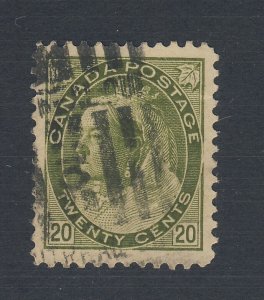 Victoria Numeral Used Stamp #84-20c #3 cancel Used VF Guide Value = $160.00