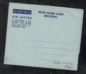 BRITISH SOLOMON ISLANDS COVER (P0112B) FORMULA AEROGRAM  UNUSED 