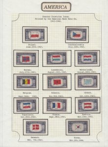 1943-44 Overrun Countries Sc 909 thru 921 MH complete set on album page