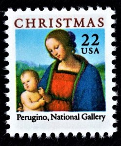 US 2244 MNH VF 22 Cent Madonna Christmas by Perugino, National Gallery