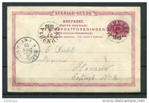 Sweden 1895 Postyal Stationary Card Gothenburg-Hanover Railroad