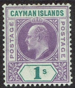 CAYMAN ISLANDS 1907 KEVII 1/- WMK MULTI CROWN CA