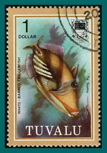 Tuvalu 1979 Fish, $1 used #111,SG120