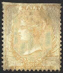 Malta SG3a 1/2d Pale Buff No Wmk Un-used (part gum) Spacefiller Cat 850 pounds