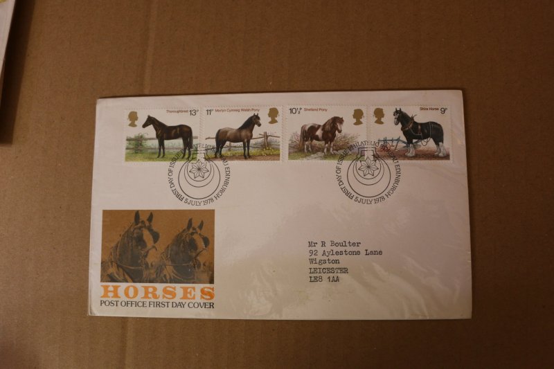 1978 Horses -Edinburgh FDC w/4 Stamps