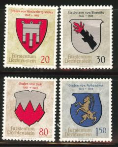 LIECHTENSTEIN Scott 386-389 MNH** 1964 Coat of Arms set